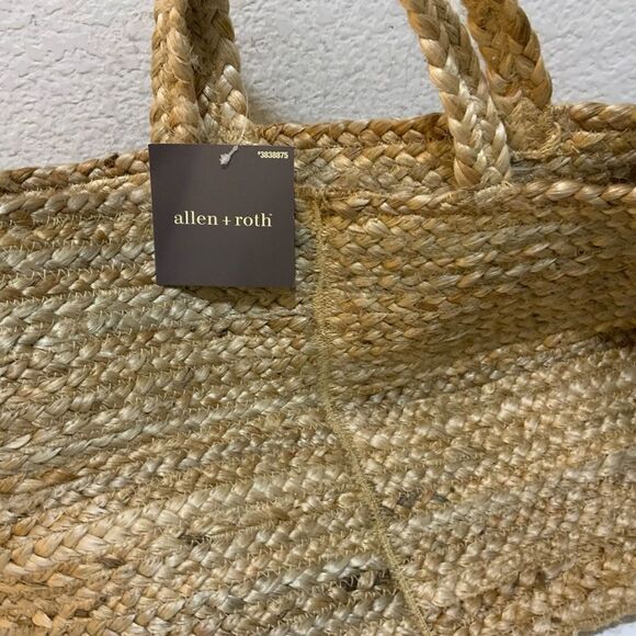 COPY - Allen Roth Natural Jute Woven Shopping Tote Basket Beige Brown, Carry Ha… - Picture 3 of 13